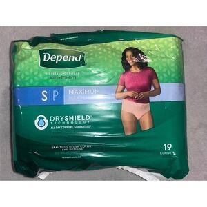Depend Disposable Underwear Female Small Maximum 19 Ct All Day Comfort Fast Ship